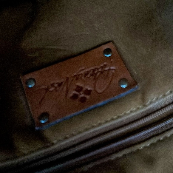 Patricia Nash CARDUCCI Leather Tote POCKET bag in Cognac - Picture 8 of 11